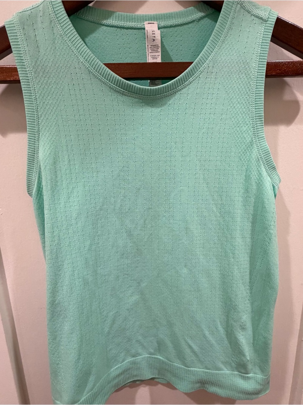 Athleta Mint Green Perforated Knit Tank